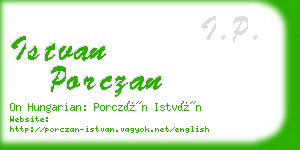 istvan porczan business card